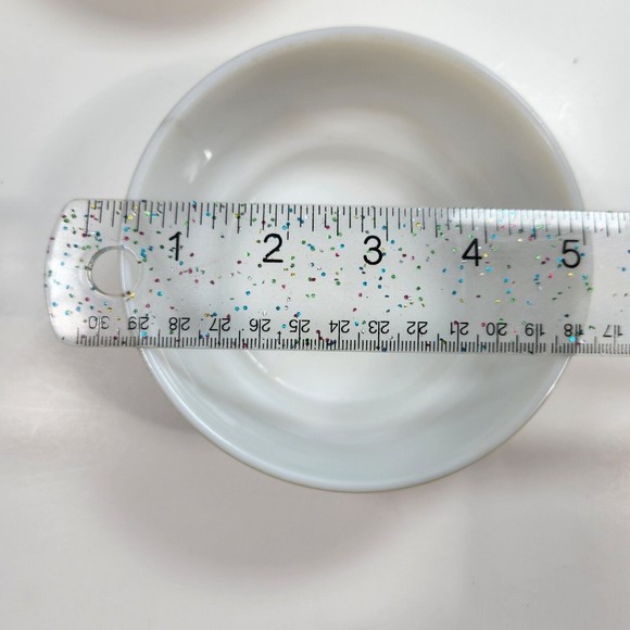 Vintage Milk Glass Mustard Yellow Bowls Embossed Swirl 5- inch Lot of 2 Retro - Picture 10 of 10